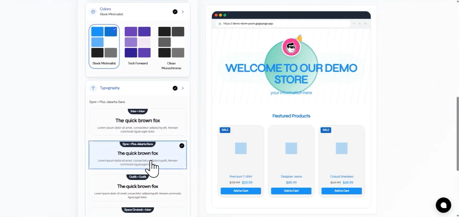 Customize Store Colors and Typography