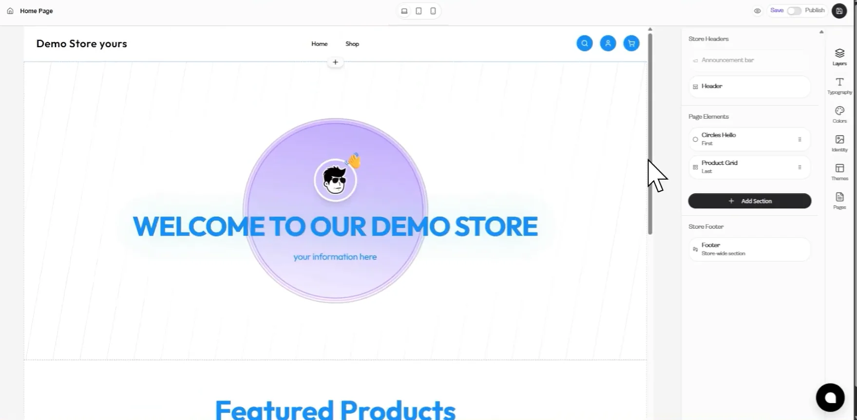 Enter the Store Editor