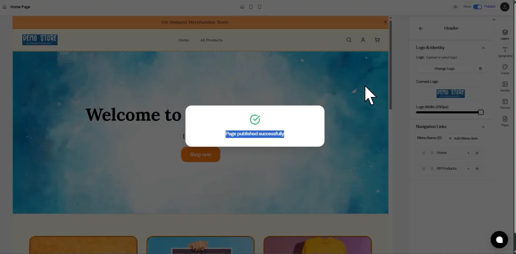 Save & Publish Your Store