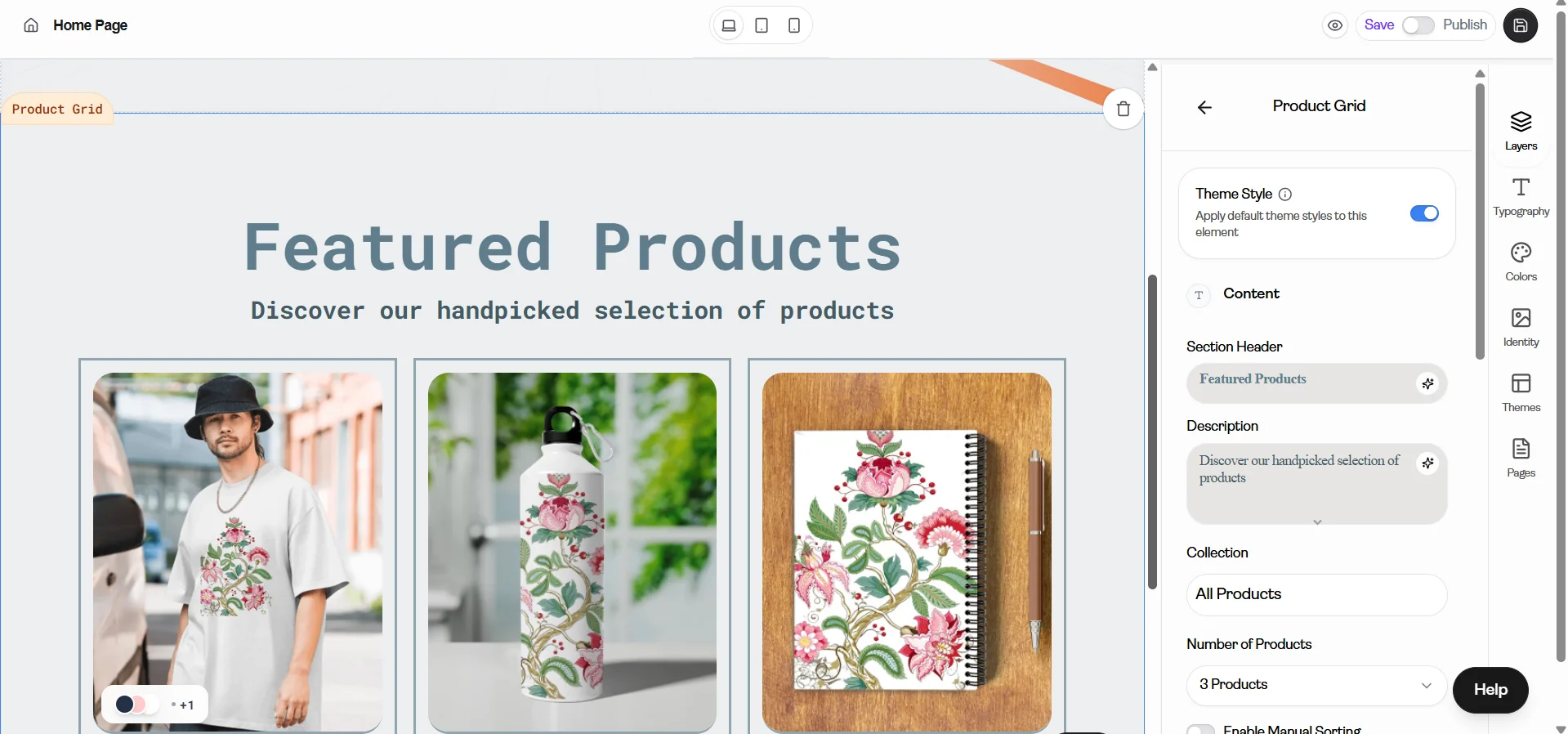 Use Section Controls from Preview
